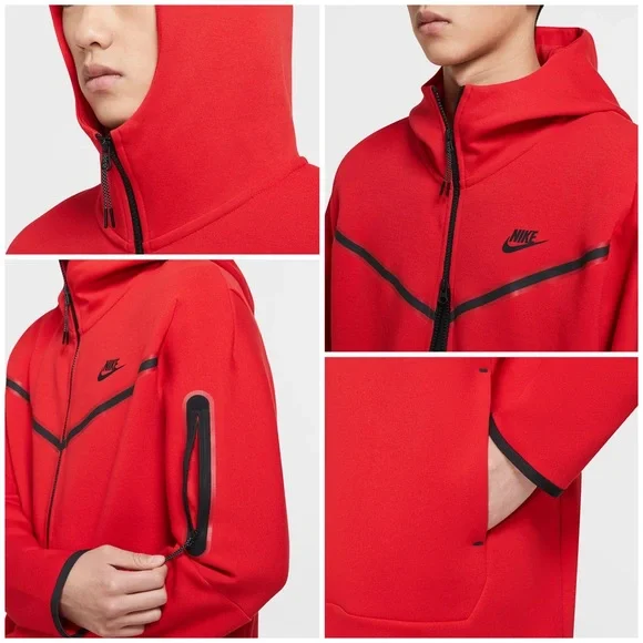 Nike Sportswear Tech Fleece Men's Joggers Sz XL In University Red/Black NWT